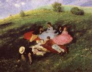 Merse, Pal Szinyei Luncheon on the Grass Germany oil painting artist